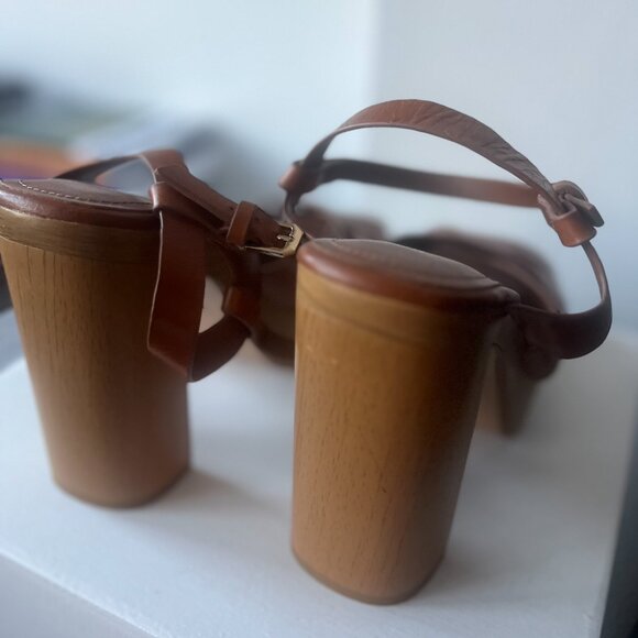 ZARA Wooden Block Heel Sandals – Size 10 - Picture 4 of 5